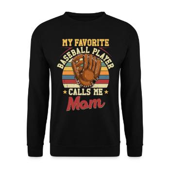 Baseball Fan Mom Mother Vintage - Unisex Pullover - Schwarz - Vorne - Alina (178cm) & Michal (187cm)
