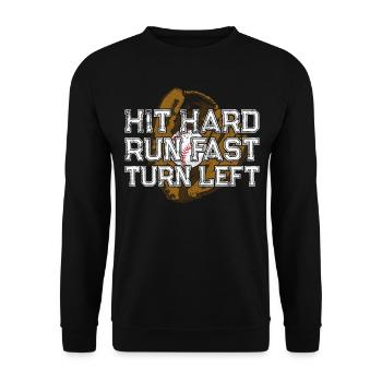Baseball Fan Vintage Hit Hard Run - Unisex Sweatshirt - black - Front - Alina (178cm) & Michal (187cm)