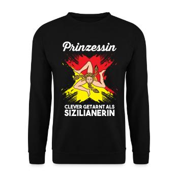 Prinzessin Sicilia Sizilianer Sizilianisches Sizil - Unisex Pullover - Schwarz - Vorne - Alina (178cm) & Michal (187cm)