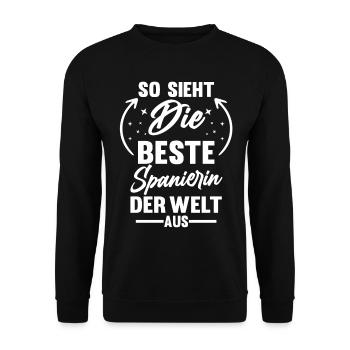 Espana Spanien Spanierin Spanisches - Unisex Pullover - Schwarz - Vorne - Alina (178cm) & Michal (187cm)