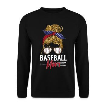 Baseball Fan Mom Mother Sun - Unisex Pullover - Schwarz - Vorne - Alina (178cm) & Michal (187cm)