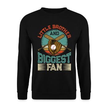 Baseball Fan Brother Vintage Retro - Unisex Pullover - Schwarz - Vorne - Alina (178cm) & Michal (187cm)
