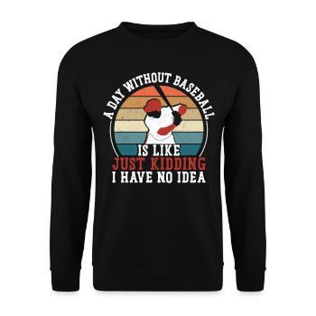Baseball Fan Vintage Retro Batter - Unisex Pullover - Schwarz - Vorne - Alina (178cm) & Michal (187cm)