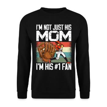 Baseball Fan Mom Mother Vintage - Unisex Pullover - Schwarz - Vorne - Alina (178cm) & Michal (187cm)