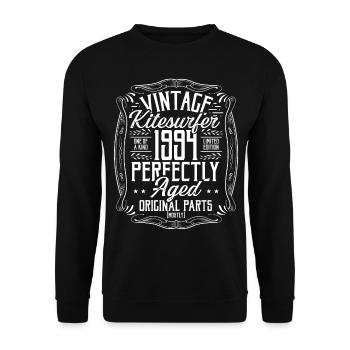 1994 Birthday Kitesurfer Kiteboarding Born in 1994 - Unisex Pullover - Schwarz - Vorne - Alina (178cm) & Michal (187cm)