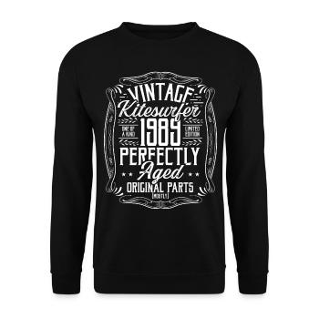 1989 Birthday Kitesurfer Kiteboarding Born in 1989 - Unisex Sweatshirt - black - Front - Alina (178cm) & Michal (187cm)