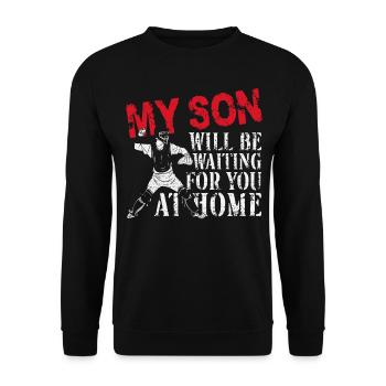 Baseball Fan Catcher Vintage Mon - Sweat-shirt Unisexe - noir - Devant - Alina (178cm) & Michal (187cm)