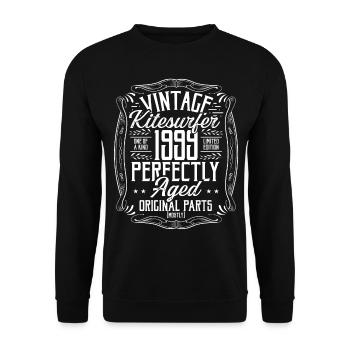 1999 Birthday Kitesurfer Kiteboarding Born in 1999 - Unisex Pullover - Schwarz - Vorne - Alina (178cm) & Michal (187cm)