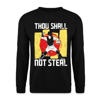 Baseball Fan Catcher Bible Quote - Unisex Sweatshirt - black - Front - Alina (178cm) & Michal (187cm)