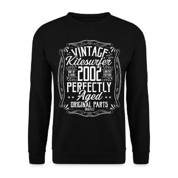 2002 Birthday Kitesurfer Kiteboarding Born in 2002 - Unisex Pullover - Schwarz - Vorne - Alina (178cm) & Michal (187cm)
