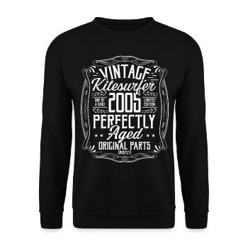2005 Birthday Kitesurfer Kiteboarding Born in 2005 - Unisex Pullover - Schwarz - Vorne - Alina (178cm) & Michal (187cm)