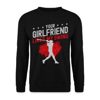 Baseball Fan Batter Vintage Votre - Sweat-shirt Unisexe - noir - Devant - Alina (178cm) & Michal (187cm)
