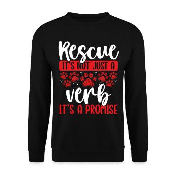 Animal Rescue Dog Rescue Funny Cat Rescuer - Unisex Pullover - Schwarz - Vorne - Alina (178cm) & Michal (187cm)