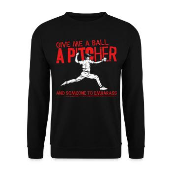 Baseball Fan Pitcher Vintage Donner - Sweat-shirt Unisexe - noir - Devant - Alina (178cm) & Michal (187cm)