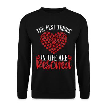 Animal Rescue Dog Rescuer Shelter Cat Rescue - Unisex Pullover - Schwarz - Vorne - Alina (178cm) & Michal (187cm)