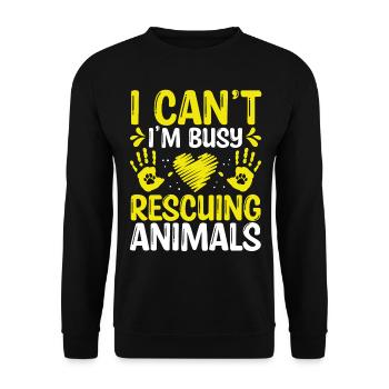Shelter Animals Rescuer Foster Animals Cat Rescue - Unisex Pullover - Schwarz - Vorne - Alina (178cm) & Michal (187cm)