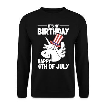 It's My Birthday Happy 4th Of July Birthday Party - Unisex Pullover - Schwarz - Vorne - Alina (178cm) & Michal (187cm)