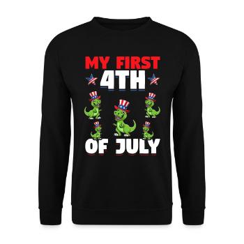 Patriotic Dino Patriotic Dinosaur My First 4th Of - Unisex Pullover - Schwarz - Vorne - Alina (178cm) & Michal (187cm)