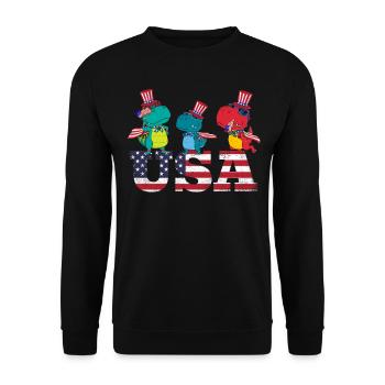 Usa American Flag Party Dinosaures portant le drapeau - Sweat-shirt Unisexe - noir - Devant - Alina (178cm) & Michal (187cm)