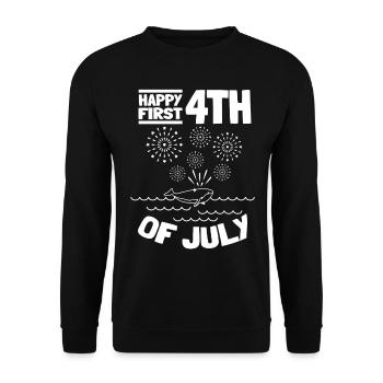 Pregnancy Baby Shower Patriotic Day Happy First - Unisex Sweatshirt - black - Front - Alina (178cm) & Michal (187cm)