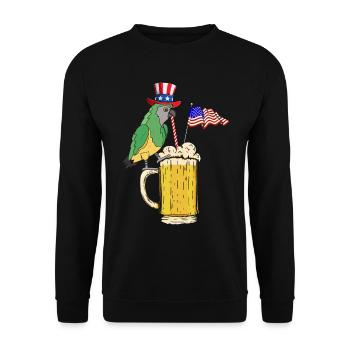 Parrot Bird 4 juillet Fête patriotique Parrot - Sweat-shirt Unisexe - noir - Devant - Alina (178cm) & Michal (187cm)