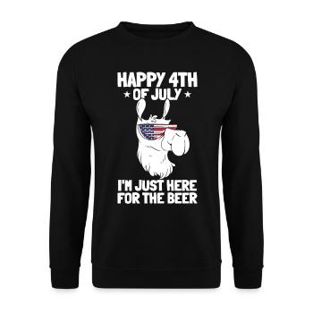 Joyeux 4 juillet, je suis juste ici pour la bière - Sweat-shirt Unisexe - noir - Devant - Alina (178cm) & Michal (187cm)