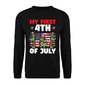 Patriotic Dino Mon premier 4 juillet Patriotique - Sweat-shirt Unisexe - noir - Devant - Alina (178cm) & Michal (187cm)