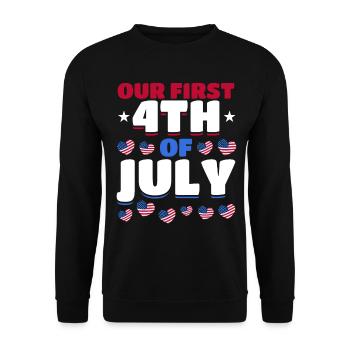 American Flag Hearts 4th Of July Party Notre première - Sweat-shirt Unisexe - noir - Devant - Alina (178cm) & Michal (187cm)