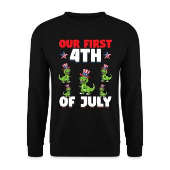 Patriotic Dino Patriotic Dinosaur Our First 4th Of - Unisex Pullover - Schwarz - Vorne - Alina (178cm) & Michal (187cm)