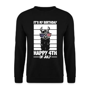 Patriotic Party Llama It's My Birthday Happy 4th - Unisex Sweatshirt - black - Front - Alina (178cm) & Michal (187cm)