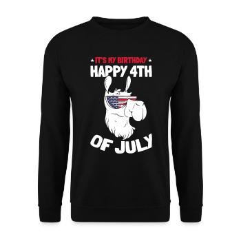 Birthday Party Llama It's My Birthday Happy 4th Of - Unisex Pullover - Schwarz - Vorne - Alina (178cm) & Michal (187cm)