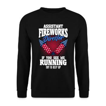 Drôle de feu d’artifice pyrotechnicien disant - Sweat-shirt Unisexe - noir - Devant - Alina (178cm) & Michal (187cm)