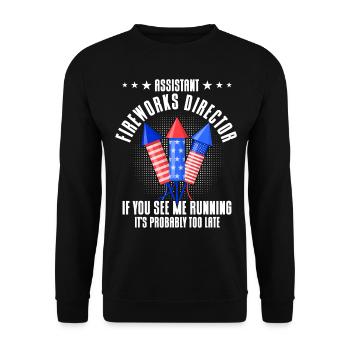 Drôle de feu d’artifice pyrotechnicien disant - Sweat-shirt Unisexe - noir - Devant - Alina (178cm) & Michal (187cm)