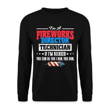 Drôle de feu d’artifice pyrotechnicien disant - Sweat-shirt Unisexe - noir - Devant - Alina (178cm) & Michal (187cm)