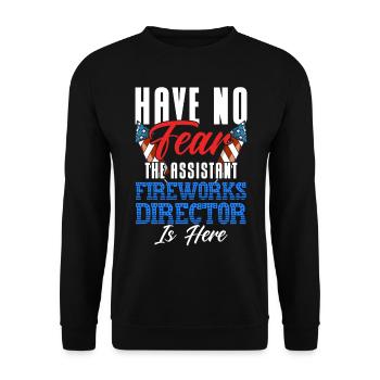 Drôle de feu d’artifice pyrotechnicien disant - Sweat-shirt Unisexe - noir - Devant - Alina (178cm) & Michal (187cm)