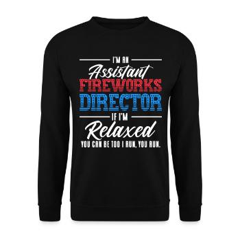 Drôle de feu d’artifice pyrotechnicien disant - Sweat-shirt Unisexe - noir - Devant - Alina (178cm) & Michal (187cm)