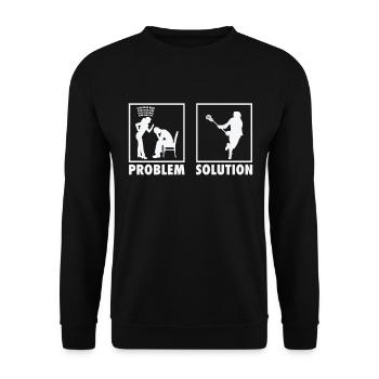 Lacrosse Lacrosse Players Statement Problem - Unisex Pullover - Schwarz - Vorne - Alina (178cm) & Michal (187cm)