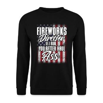 Drôle de feu d’artifice pyrotechnicien disant - Sweat-shirt Unisexe - noir - Devant - Alina (178cm) & Michal (187cm)