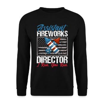 Drôle de feu d’artifice pyrotechnicien disant - Sweat-shirt Unisexe - noir - Devant - Alina (178cm) & Michal (187cm)