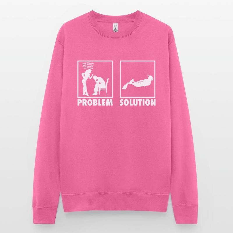 Snorkeling Snorkeler Déclaration Solution au problème. Sweat-shirt Unisexe