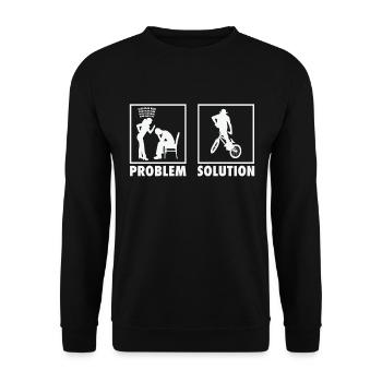 BMX Bikers Statement Problem Solution. - Unisex Pullover - Schwarz - Vorne - Alina (178cm) & Michal (187cm)