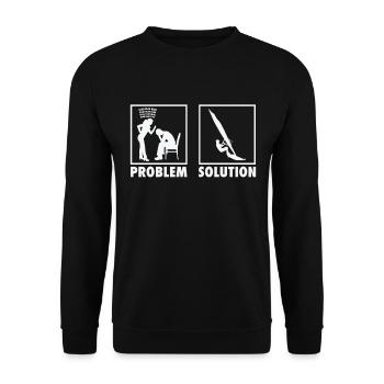Windsurfing Windsurfer Statement Problem Solution. - Unisex Sweatshirt - black - Front - Alina (178cm) & Michal (187cm)