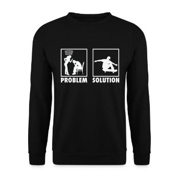 Skateboard Skateboarders Statement Problem - Sweat-shirt Unisexe - noir - Devant - Alina (178cm) & Michal (187cm)