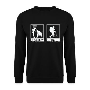 Mountain Climbing Mountain Climbers Statement - Unisex Pullover - Schwarz - Vorne - Alina (178cm) & Michal (187cm)