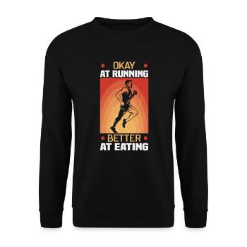 Running Marathon Runner Running - Unisex Sweatshirt - black - Front - Alina (178cm) & Michal (187cm)