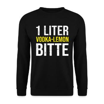 Mallorca Vodka Lemon Spruch - Unisex Pullover - Schwarz - Vorne - Alina (178cm) & Michal (187cm)