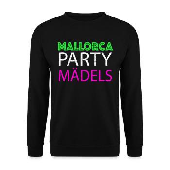 Mallorca Party Mädels - Unisex Pullover - Schwarz - Vorne - Alina (178cm) & Michal (187cm)