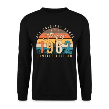 60 Lebensjahre Im Juli 1962 - Unisex Pullover - Schwarz - Vorne - Alina (178cm) & Michal (187cm)
