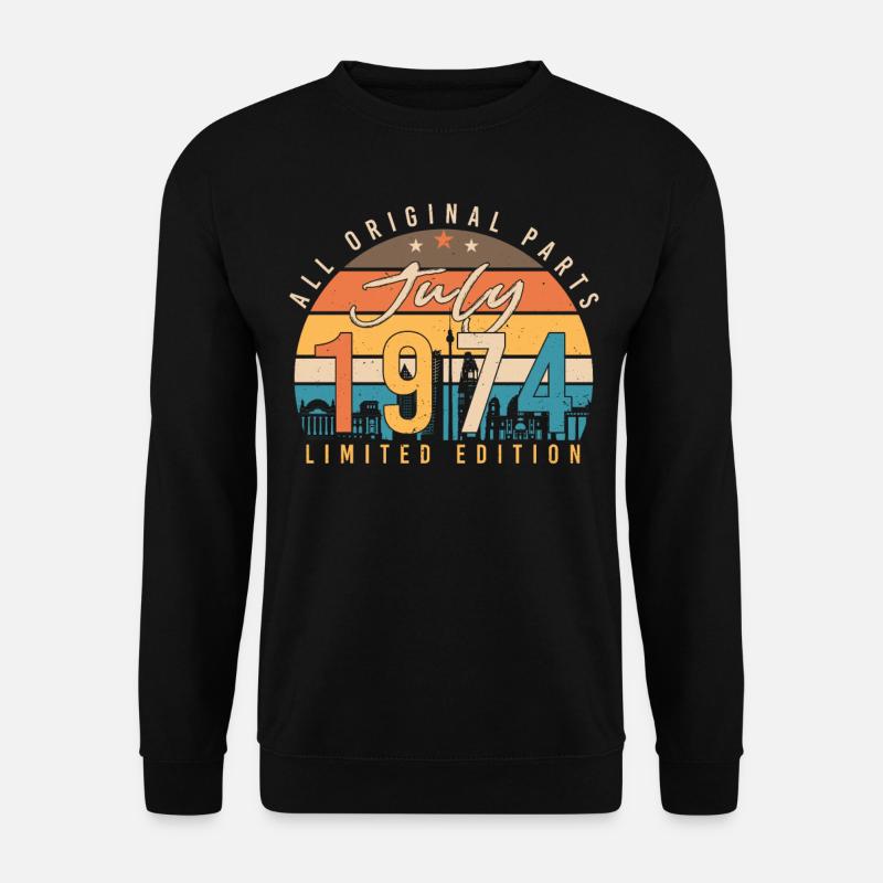 Geburtstagsgruss 1974 Im Juli - Unisex Pullover - Schwarz