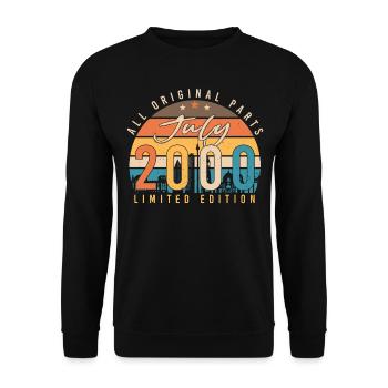 2000 Juli Retro - Unisex Pullover - Schwarz - Vorne - Alina (178cm) & Michal (187cm)